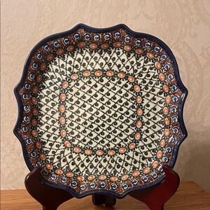 Unikat Handcrafted Polish pottery Dinner Plate 11”